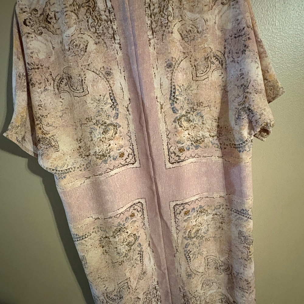 BCBGMAXAZRIA Pink Paisley Shift Mini Dress Boho M - Picture 4 of 5